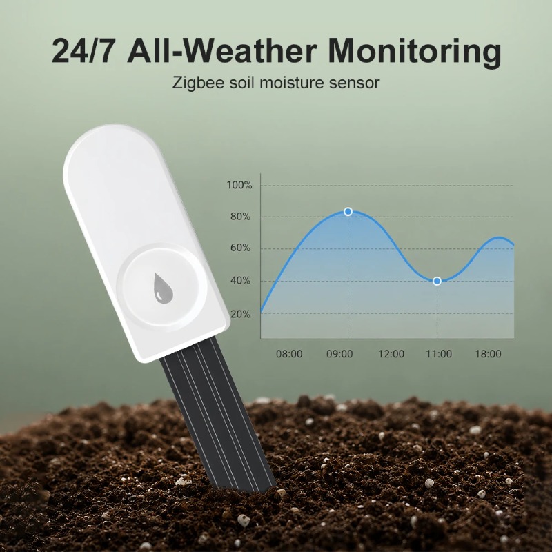 Smart Garden Sensors - Zigbeeスマート土壌水分センサーメーター 土壌水分温度湿度光肥沃度テスター（ガーデン用）