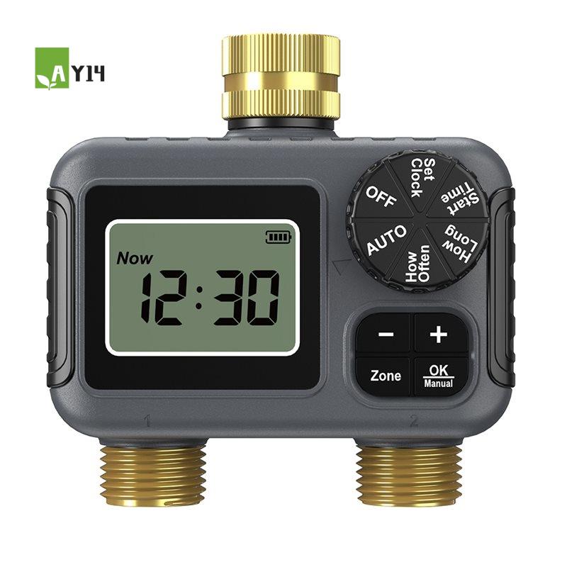 Smart Garden Water Timer - AY14 - デュアルアウトレット自動灌漑タイマー ガーデンウォータータイマー スマート灌漑システム 蛇口水栓