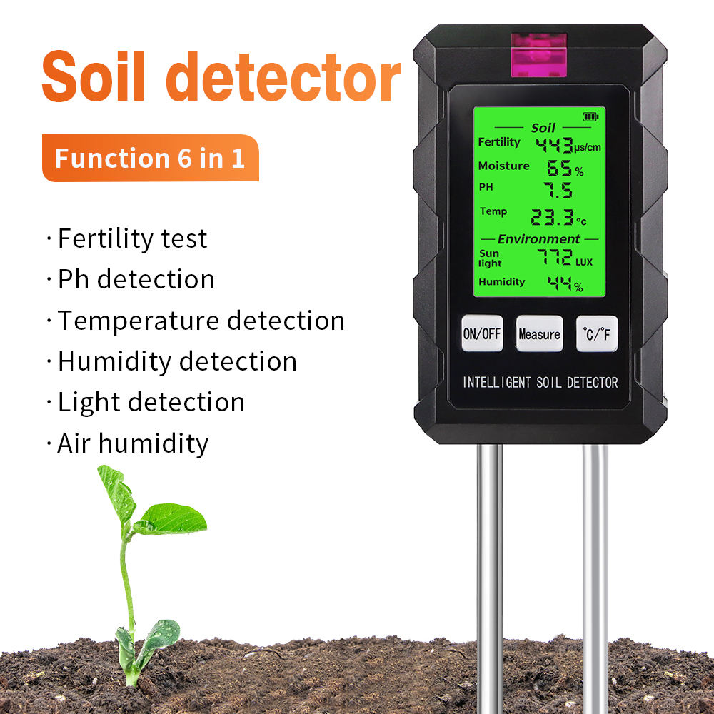 Soil Test Digital - 6 in 1 デジタル土壌テスター多機能土壌 PH 検出器水分肥沃度