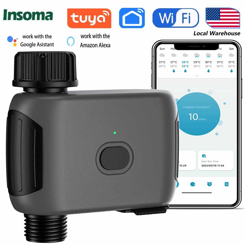 Smart Garden Water Timer - INSOMA自動植物灌漑スマートWifiスプリンクラータイマーリモコン式散水タイマー（庭、芝生、屋外蛇口用）