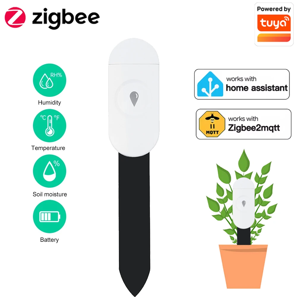 Smart Garden Sensors - Tuya Zigbee 温度湿度水分検出器スマート土壌テスター水分センサー電話アプリリアルタイムモニター家庭菜園用