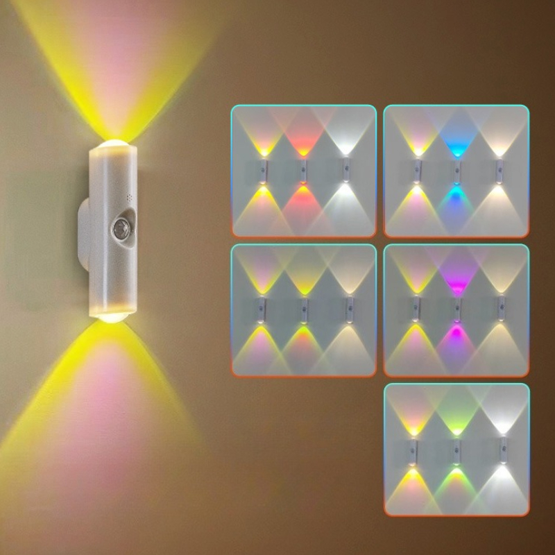 Smart Garden Sensors - スマート RGB グラデーションナイトライト磁気モーションセンサー充電式壁ランプ寝室浴室クローゼット庭家の装飾