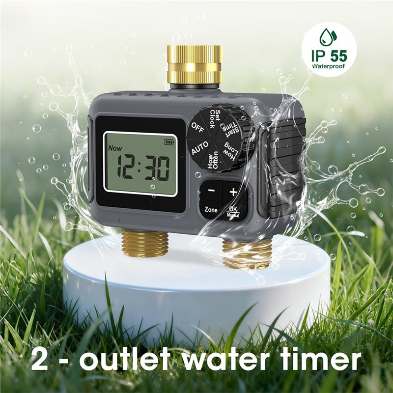 AY14 - デュアルアウトレット自動灌漑タイマー ガーデン - Smart Garden Water Timer のレビューと価格