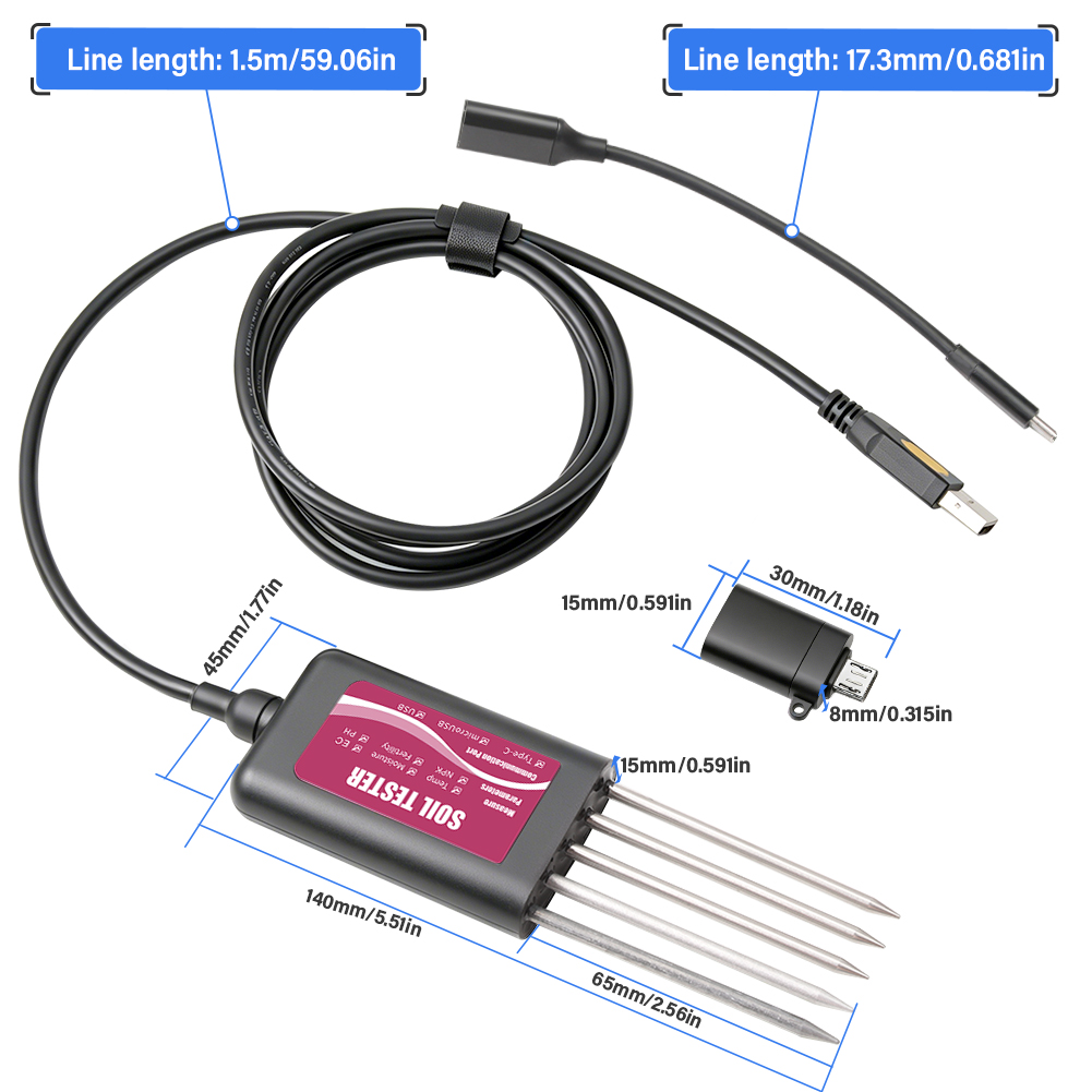 8in1スマート土壌テスター NPK PHメーター EC 温 - Soil Test Digital のレビューと価格