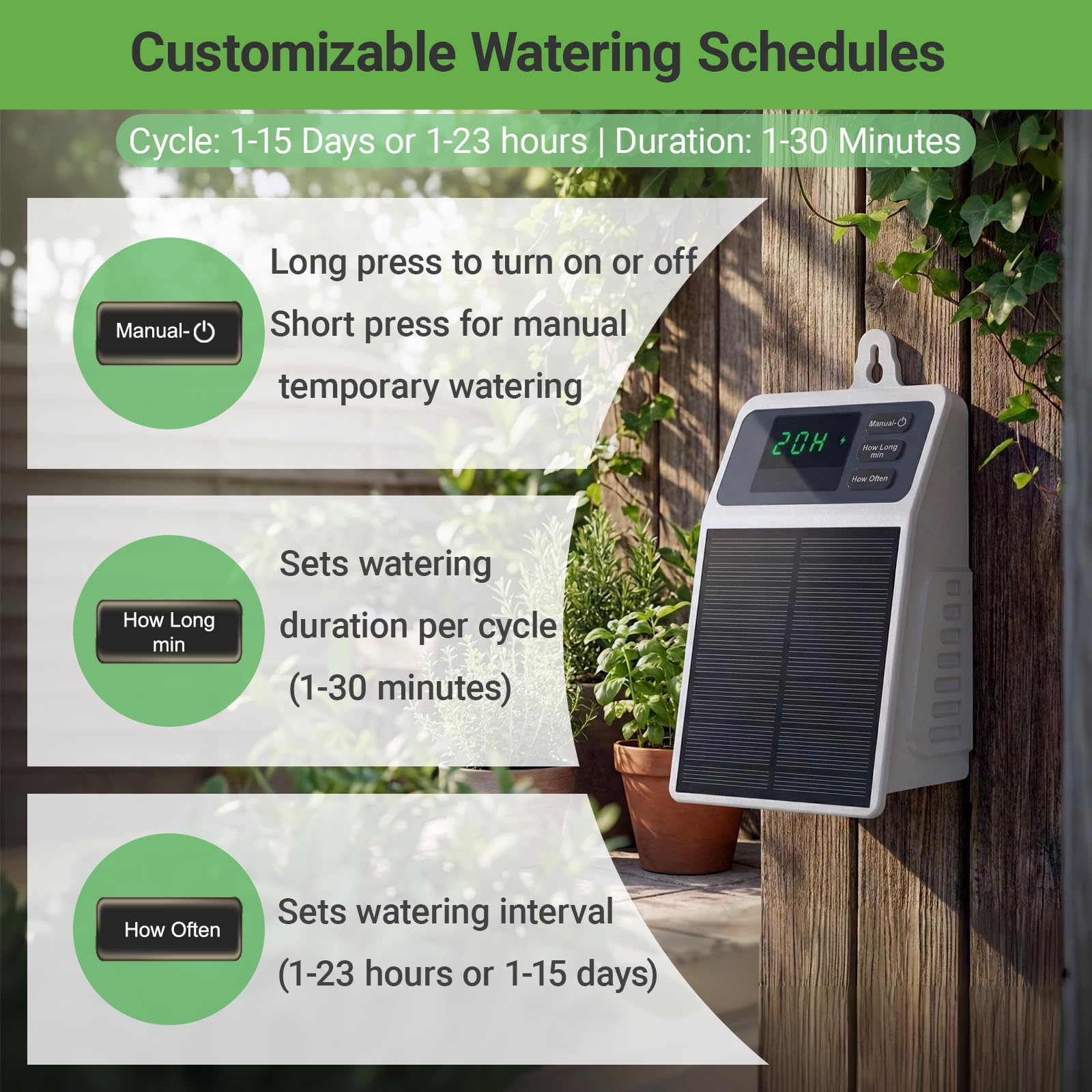 改良型ソーラー点滴灌漑システム 自動散水装置 家庭菜園、バル - Smart Urban Garden のレビューと価格