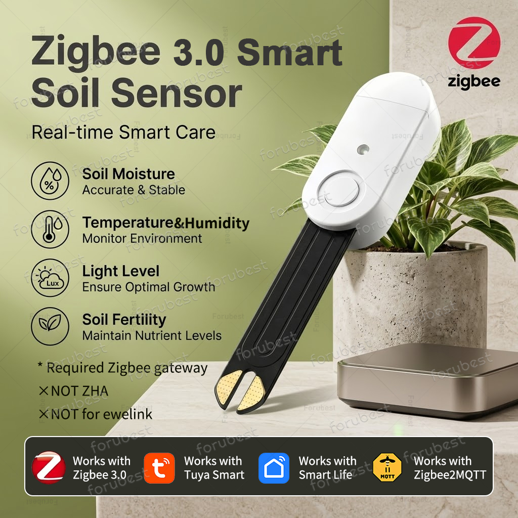 スマート ZigBee 土壌水分センサー 温度湿度光肥沃度計 - Smart Urban Garden のレビューと価格