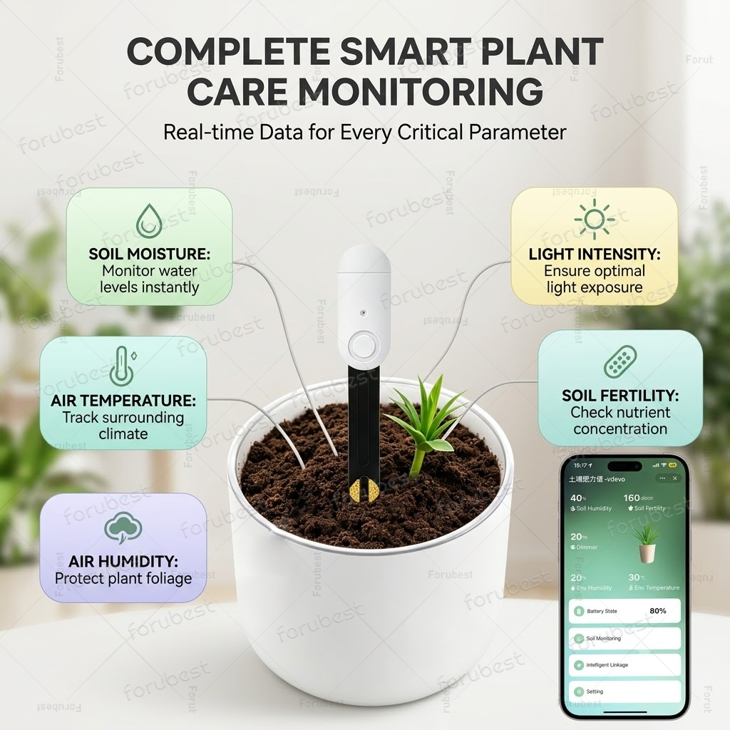 スマート ZigBee 土壌水分センサー 温度湿度光肥沃度計 - Smart Urban Garden のレビューと価格