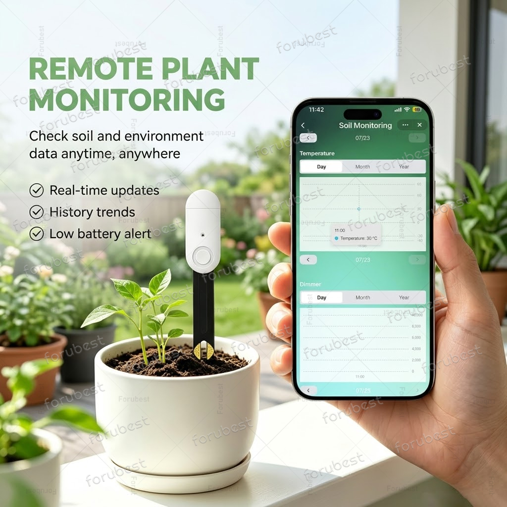 スマート ZigBee 土壌水分センサー 温度湿度光肥沃度計 - Smart Urban Garden のレビューと価格