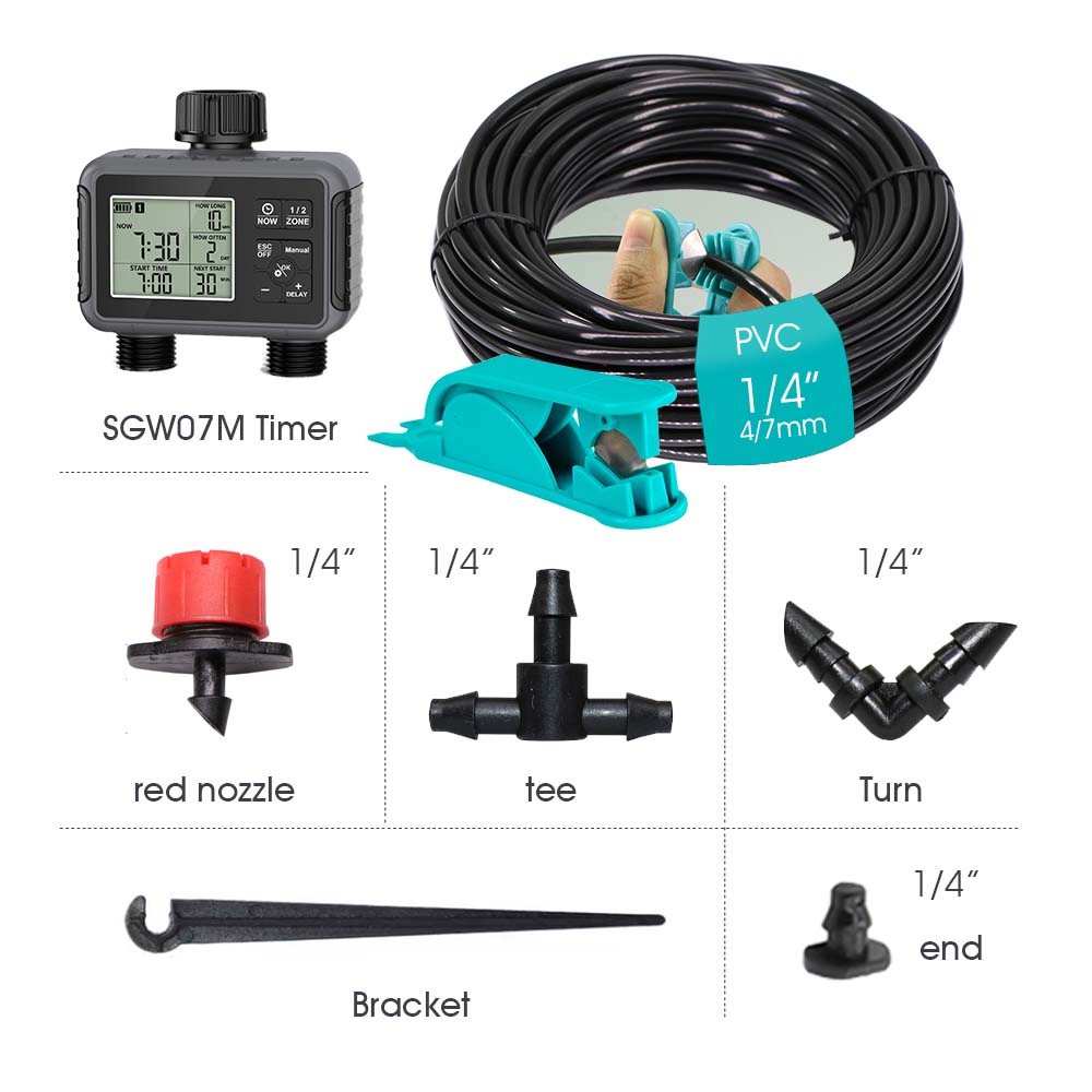 デュアルゾーン独立ディスプレイLCDガーデン散水タイマー自動 - Smart Garden Water Timer のレビューと価格