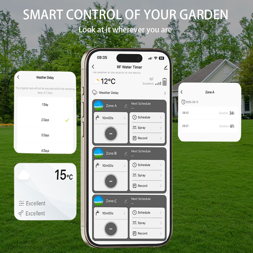 Tuya Wifi+RF433 3口給水タイマー ガーデン用 - Smart Garden Water Timer のレビューと価格